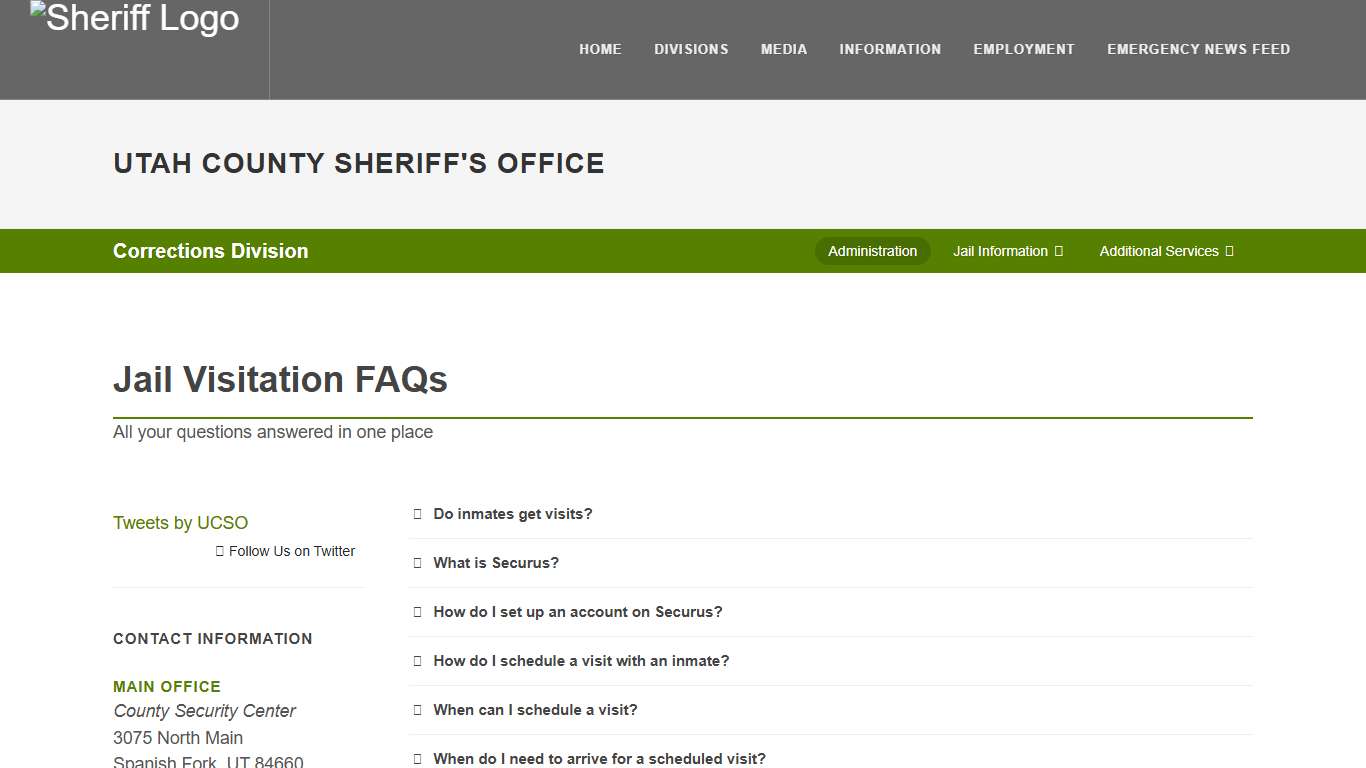 Utah County Sheriff's Office Jail Visitation FAQs